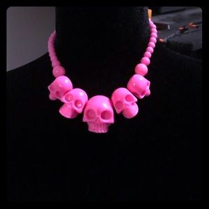 KREEPSVILLE 666 SKULL COLLECTION NECKLACE PINK